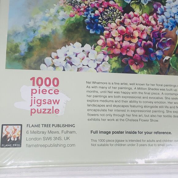 Puzzle Jigsaw Nel Whatmore A Million Shades 1000 Piece 29 x 20 Hydrangeas NEW - Picture 11 of 13